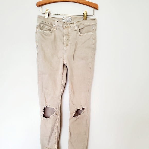 Free People khaki denim skinny jeans - Picture 4 of 9